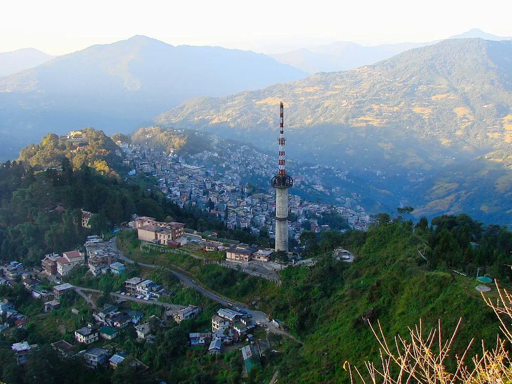 Gangtok view with the old TV tower (now dismantled)