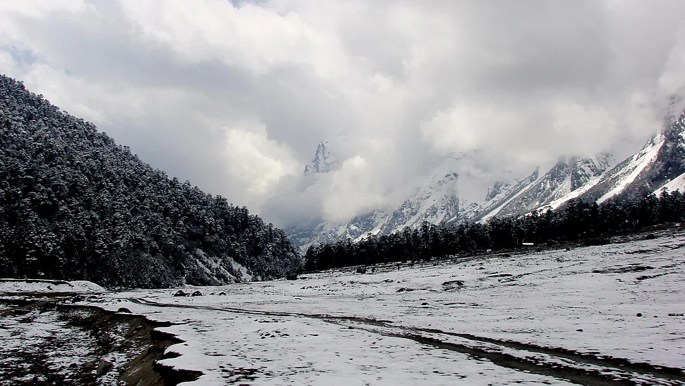   Valley of Flowers covered in Snow (PC: Sankara Subramanian https://www.beontheroad.com)